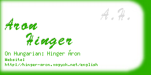 aron hinger business card