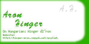 aron hinger business card